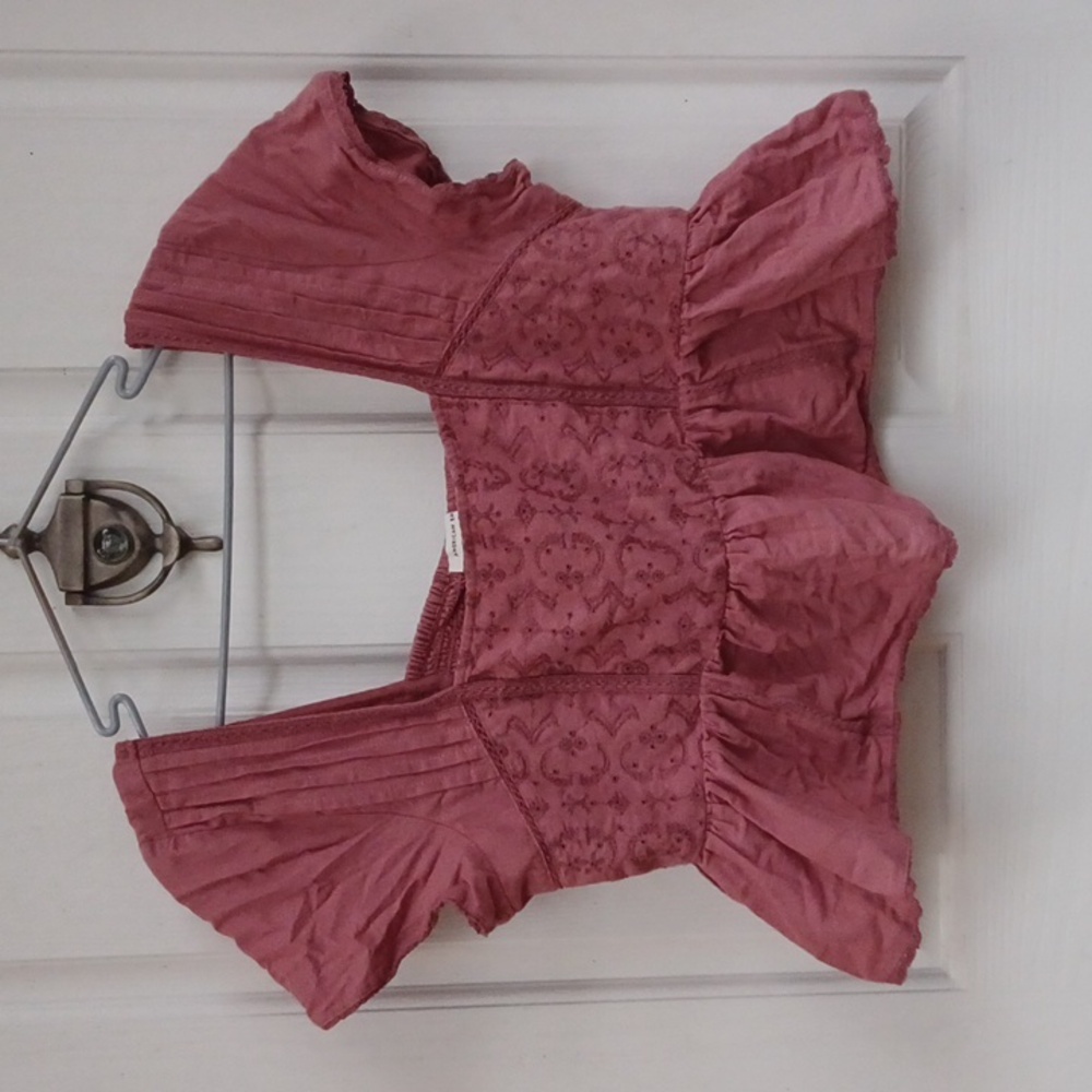 AMERICAN EAGLE Crop Ruffle Top Sz M